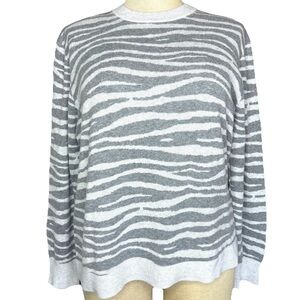 Ava & Viv Grey Zebra Print Crewneck Sweatshirt